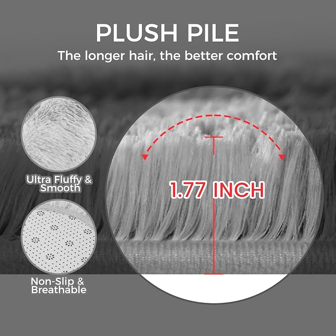 Ultra Soft Rug for Living Room, 3X5 Fluffy Shag Area Rug for Bedroom, Modern - Image 4