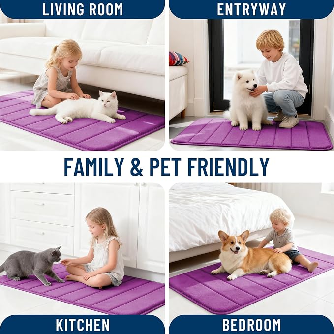 OLANLY Memory Foam Bath Mat 59x35, Super Soft Absorbent Bathroom Rugs, Quick Dry - Image 9
