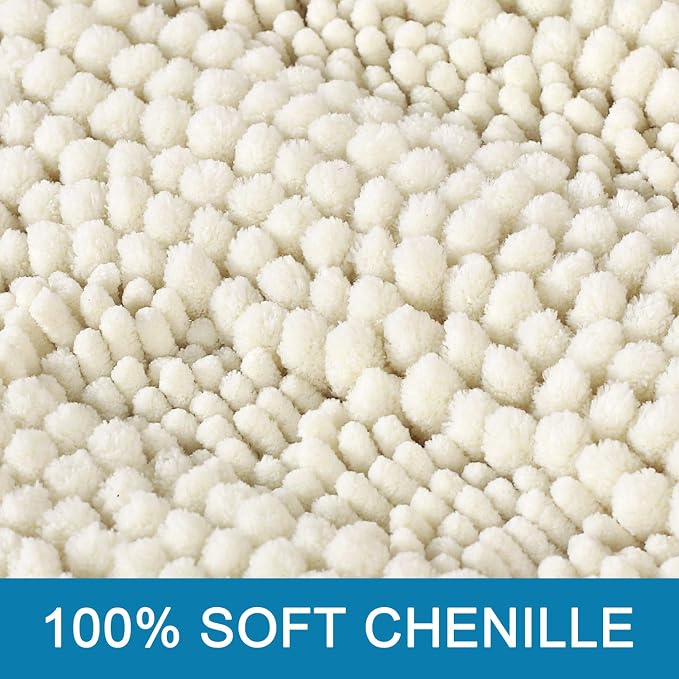 H.VERSAILTEX Bath Rugs for Bathroom Non Slip Bath Mats Extra Thick Chenille - Image 3