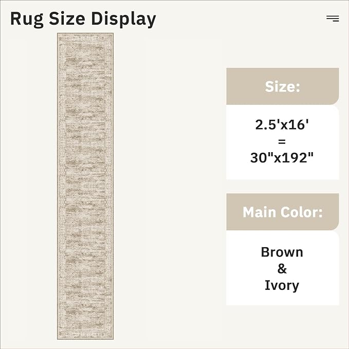 Soalmost Runner Rug 2'6" x 16' Washable Non-Slip 2.5x16 ft Long Runner Rugs - Image 5