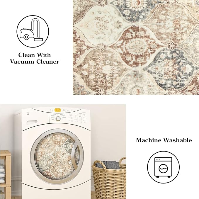 Lahome Moroccan Trellis Hallway Runner Rug, 2x6 Kitchen Runner Rugs Non Skid - Image 4
