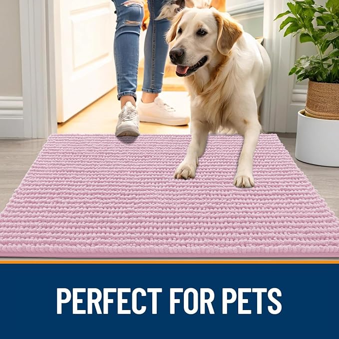 OLANLY Dog Door Mat for Muddy Paws 59x24, Ultra Absorbent Chenille Mud Doormat - Image 6