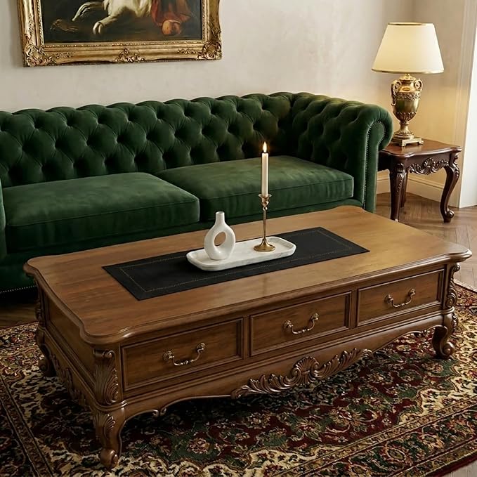 Signature Linen™ by D'Moksha Black Table Runner 36 Inches, 100% Pure Linen - Image 2