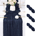 3 Pack Navy Blue Cheesecloth Table Runner 17x108 Inch Semi Sheer Boho Gauze by Unknown