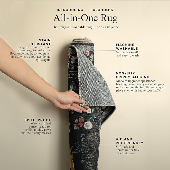 Machine Washable Kitchen Runner Rugs: 2'6"x8' Hallway Runner Stain Resistant - Image 4