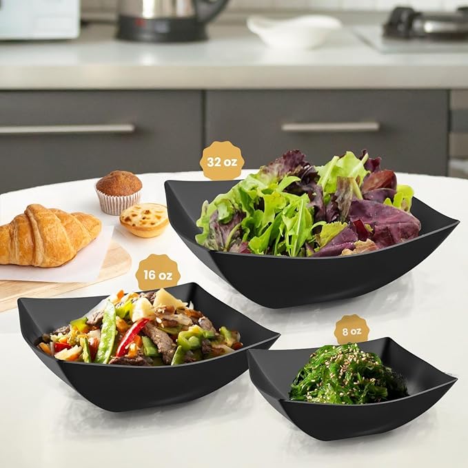 R-kay 6 Pack Square Plastic Serving Bowls - Image 4