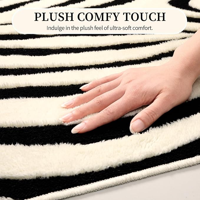 YIHOUSE 2×3 Ft Entryway Rugs: Washable Zebra Striped Small Rug - Image 6