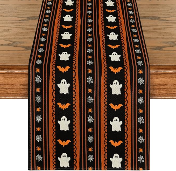Artoid Mode 210 GSM Halloween Table Runner 13x90 Inch Home Party Decor | Ghosts by ArtoidMode