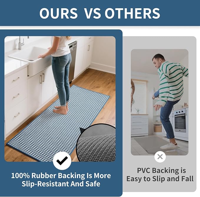 YDKGL Kitchen Rugs Non Slip Washable, Rubber Backing Soft Chenille Braided - Image 6