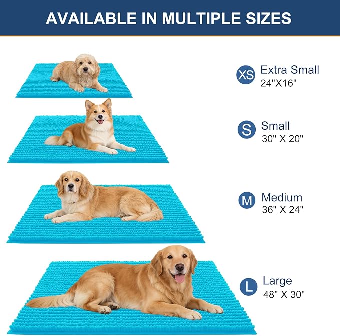OLANLY Dog Door Mat for Muddy Paws 44x24, Ultra Absorbent Chenille Mud Doormat - Image 2