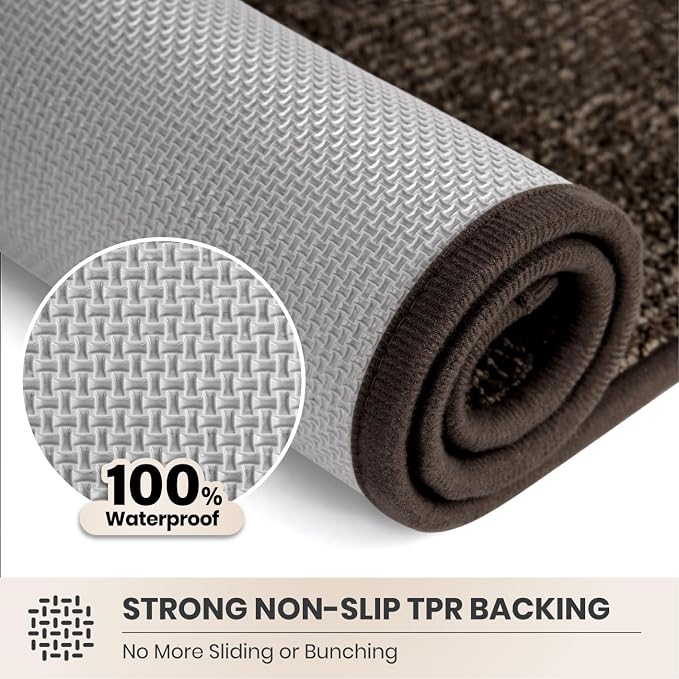 PURRUGS Dirt Trapping Door Mat Half Round 24" x 35.5", Non-Slip Machine - Image 5