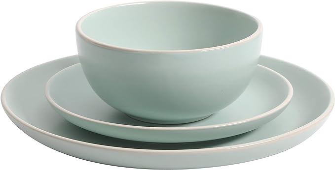 Gibson Home Rockaway Dinnerware, Teal Matte, Service - Image 3