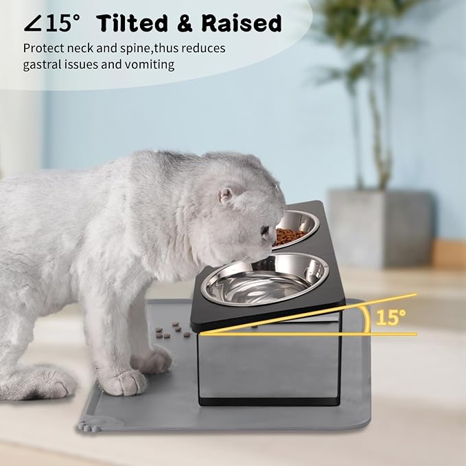 Summark 2Pack Elevated Cat Bowls - Image 3