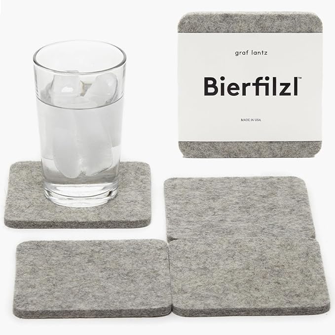Graf Lantz - Bierfilzl Merino Wool Square Coasters Set of 4 - Granite - Absorbs by GrafLantz