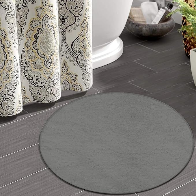 Machine Washable Modern Round Area Rug, Room Sofa Yoga Soft Round Carpet - Image 4