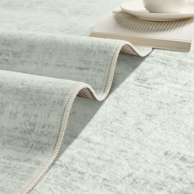 Latte&Fog 5x7 Area Rugs for Living Room, Vintage Washable Green Rugs for Bedroom - Image 8