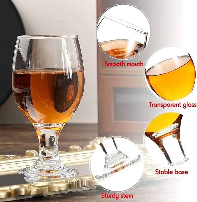 Patelai Set of 4 Water Goblet, 13.5 oz Clear Drinking Glasses Bulk Dishwasher - Image 2