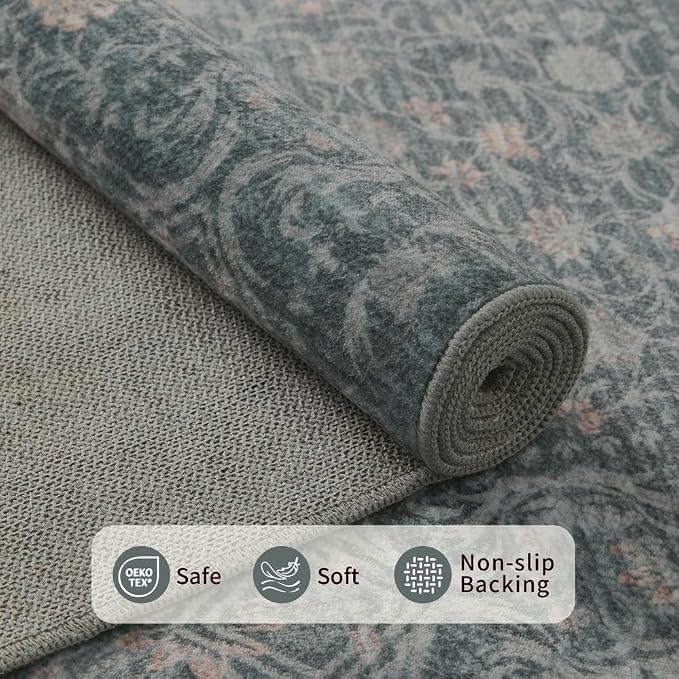 Rugxara 6x9 Washable Area Rug for Living Room, Vintage Large Boho Rugs for - Image 4