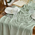 Artoid Mode Boho Cheesecloth Gauze Sage Green Wedding Table Runner, 160 Inch by ArtoidMode