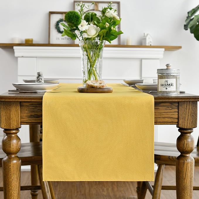 Artoid Mode Yellow Table Runner, Seasonal Summer Fall Washable Kitchen Dining - Image 7