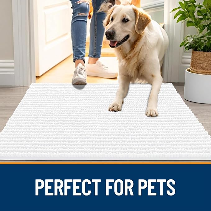 OLANLY Dog Door Mat for Muddy Paws 59x20, Ultra Absorbent Chenille Mud Doormat - Image 6