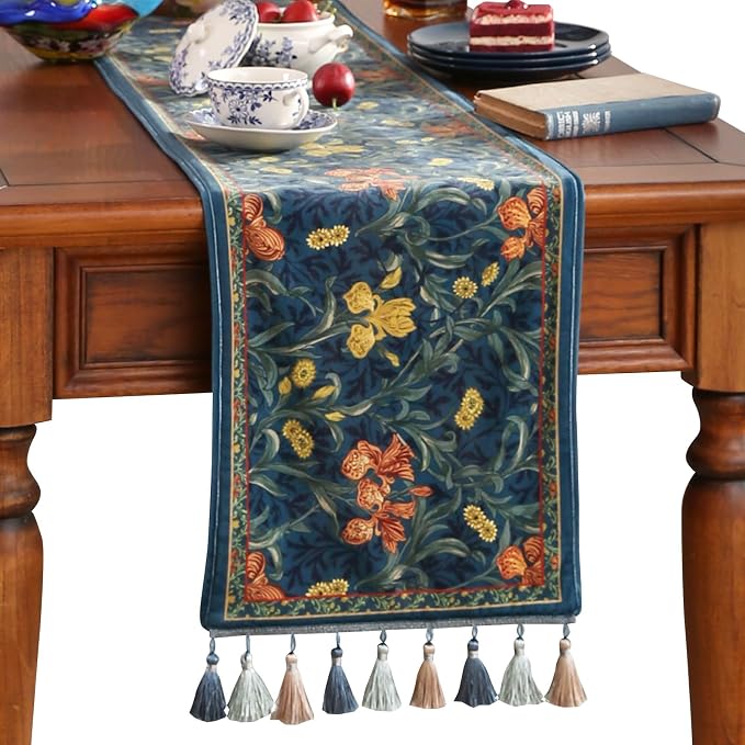Patdrea Designer Vintage French Velvet Table Runner, Decorative Runner by patdrea