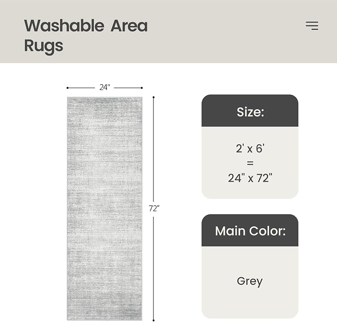 Valenrug Washable Rugs 2x6 - Image 2
