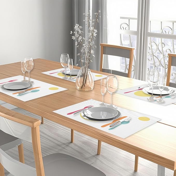 Toddlers Placemats Set of 4, Washable Heat Resistant Placemats - Image 5