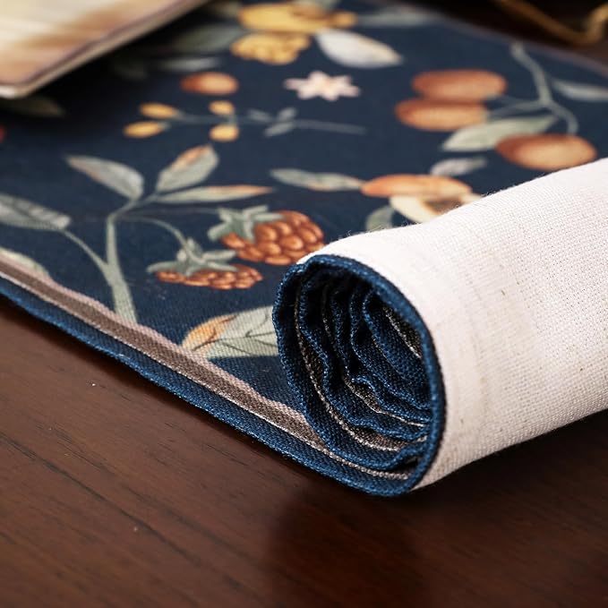 bilin gaier Designer Linen Extra Long Table Runner, Floral Pattern, Dining Table - Image 7