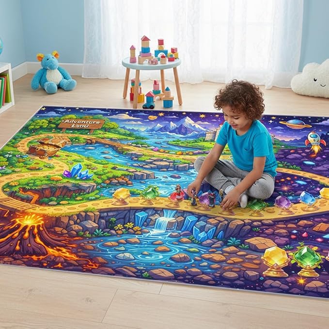 5x7ft Fantasy Adventure Play Rug by Bildenly
