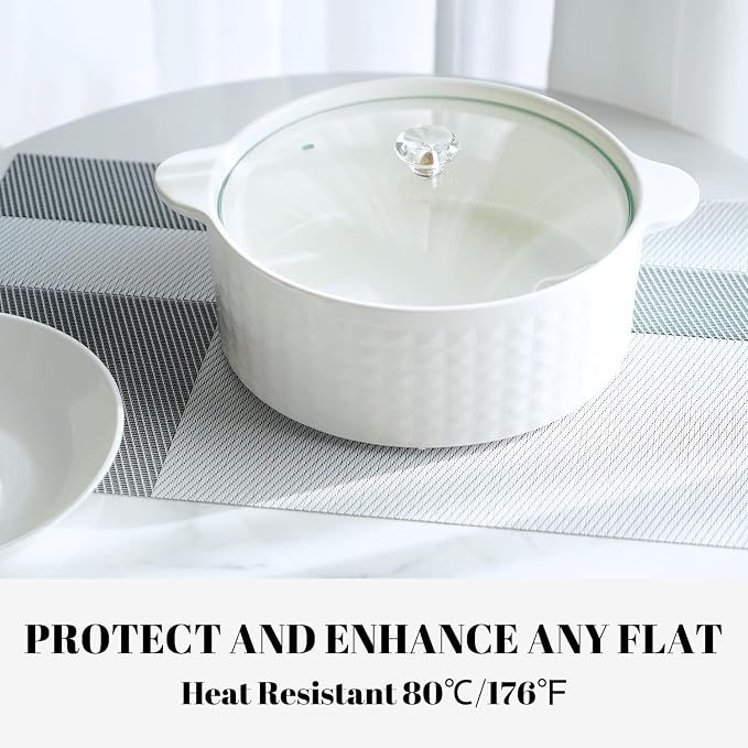 Placemats Set of 8 Vinyl/Plastic Woven Place Mats - Image 4