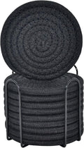 ABenkle Drink Coasters with Holder Set of 10, Cotton Woven Absorbent Coasters by ABenkle