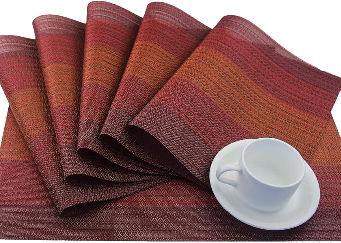 PIGCHCY Placemats Set of 12 Washable Durable Place Mats Vinyl Heat Resistant - Image 5