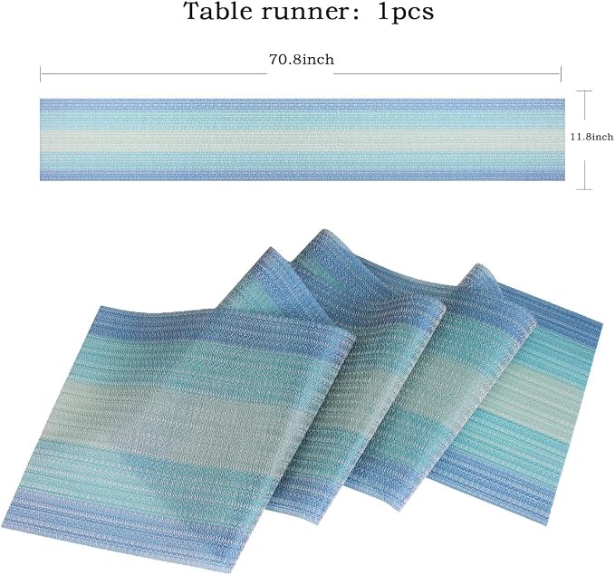 PIGCHCY 72 inches Table Runner, Table Centerpiece, Heat Resistant Vinyl Woven - Image 2