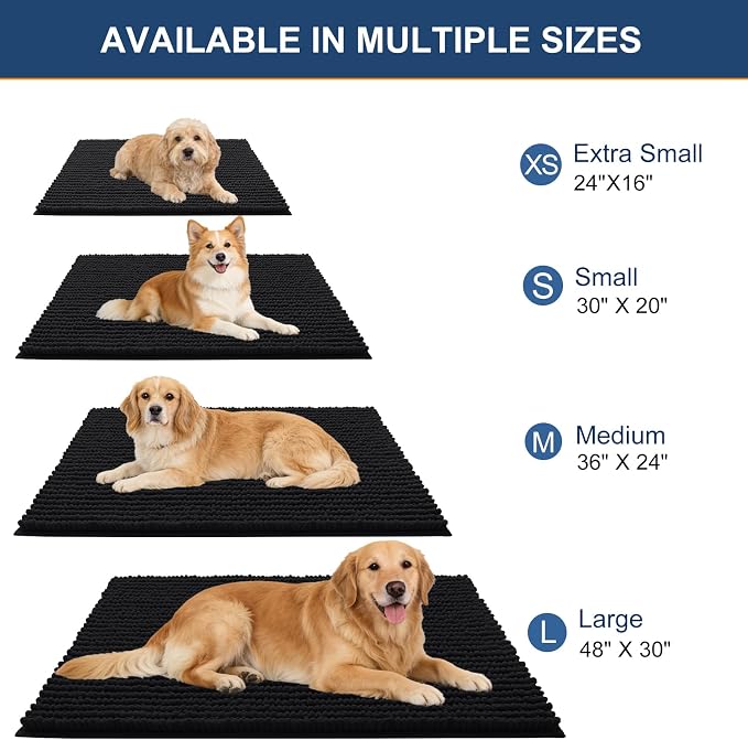 OLANLY Dog Door Mat for Muddy Paws 70x46, Ultra Absorbent Chenille Mud Doormat - Image 2