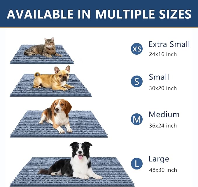 Smiry Dog Door Mat for Muddy Paws 47x32, Absorbent Dirt Trapper, Non-Slip - Image 3