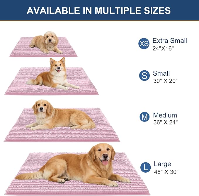 OLANLY Dog Door Mat for Muddy Paws 70x24, Ultra Absorbent Chenille Mud Doormat - Image 2