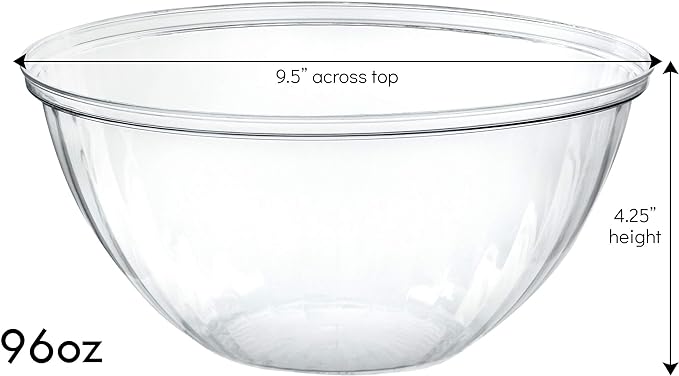 PLASTICPRO Disposable Round Crystal Clear Serving Bowls - Image 2
