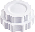 COLOSUS 60PCS White Plastic Plates-Fancy Plastic Beaded Plates, Plastic Premium by COLOSUS