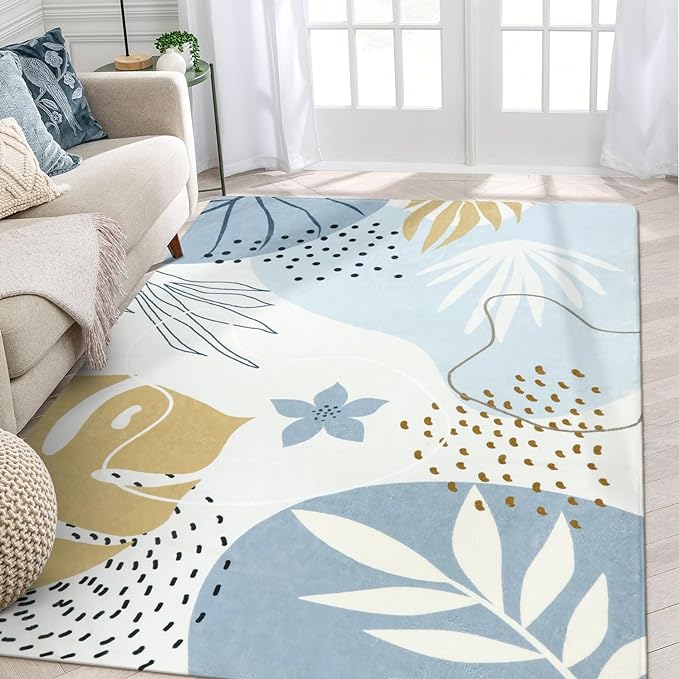 Lahome Boho Blue Area Rug for Living Room by Lahome