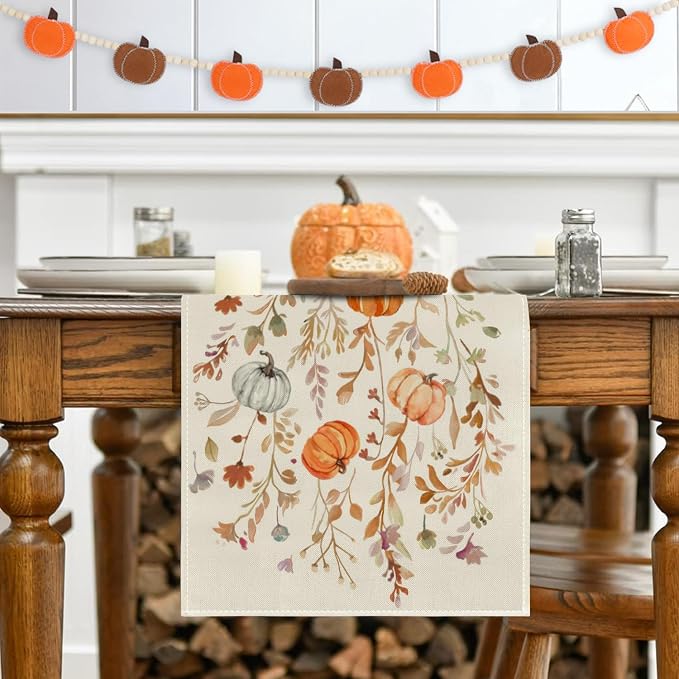 RABUSOFA Fall Table Runner 13x60 Inch Pumpkins Fall Decor - Image 5