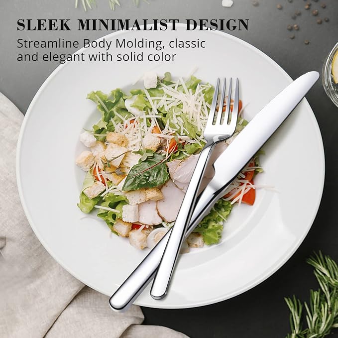4-Piece Dinner Knives Set, 8.9-Inch Stainless Steel Table Knives | Mirror - Image 4