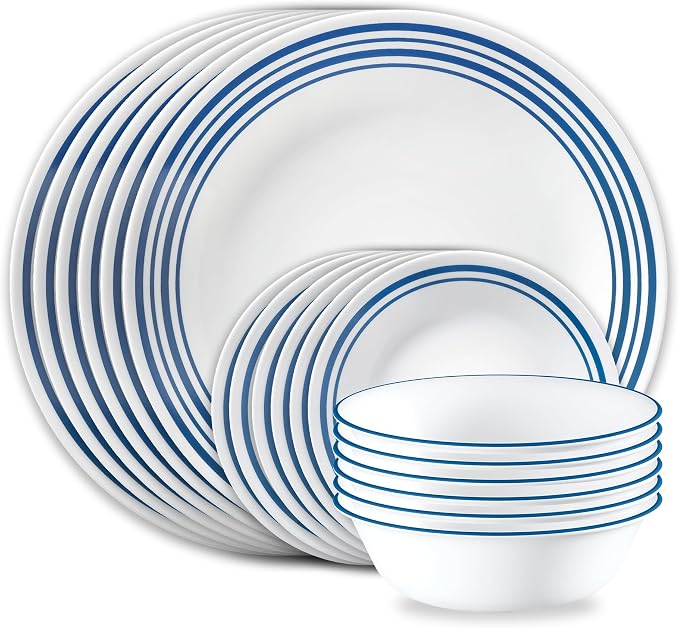 Corelle Vitrelle 18 Piece Glass Dinnerware Sets Service by Corelle