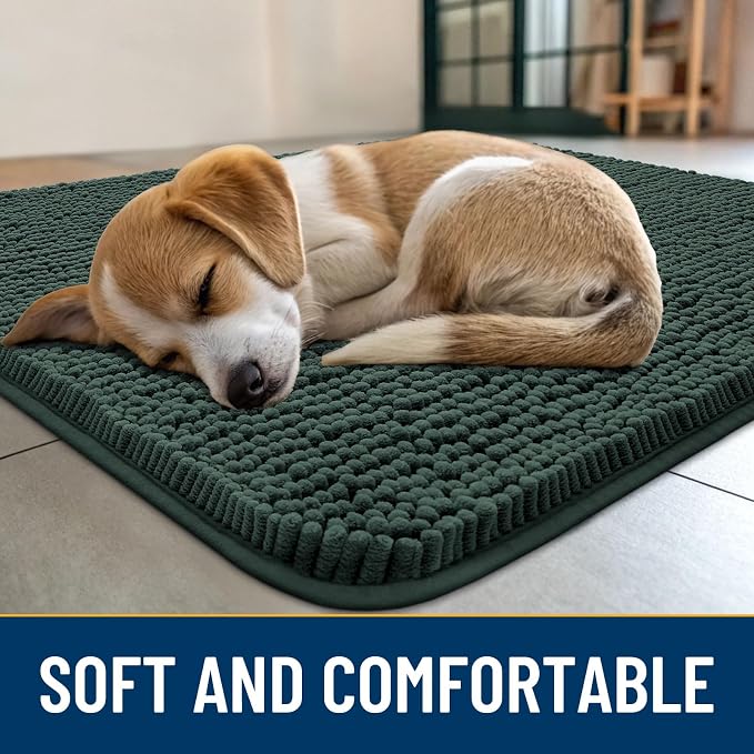 Smiry Dog Door Mat for Muddy Paws 30x20, Absorbent Dirt Trapper, Non-Slip - Image 2