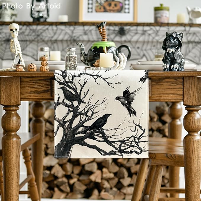 Artoid Mode 210 GSM Halloween Table Runner 13x60 Inch Home Party Decor | - Image 2
