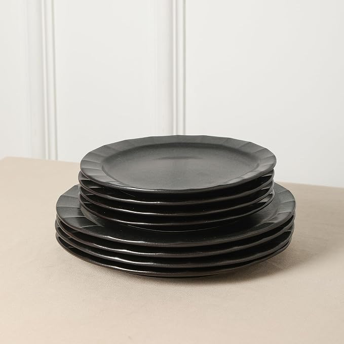 Stone Lain Oasis Stoneware Plate Dish Set, 4-Piece Dinner Plates - Image 4