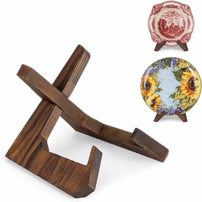 ANBOXIT Bowl Stands for Display, 4.5 Inch Plate Holder, Wooden Easel | Frame by ANBOXIT