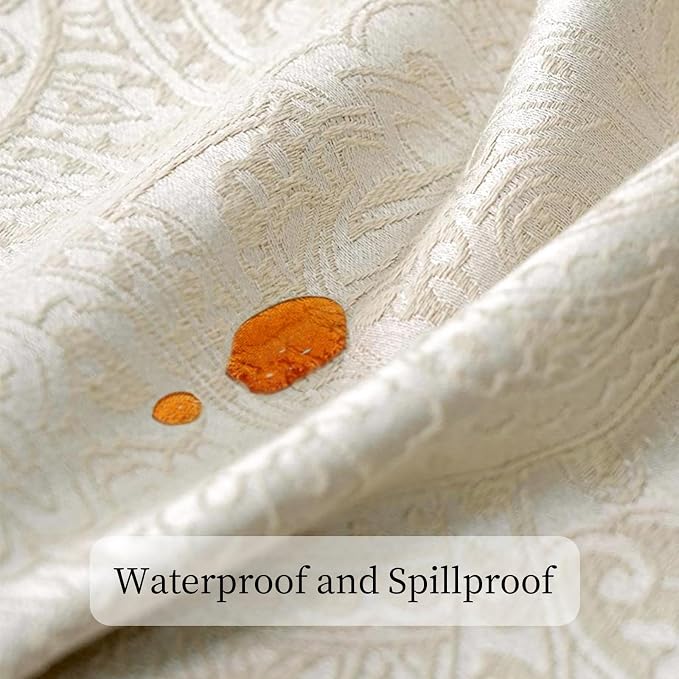 Waterproof Jacquard Table Runner, Milky White, 12x108 Inches | Modern Thick - Image 5