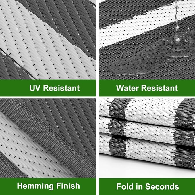 RURALITY Outdoor Rugs 5x8 for Patios Clearance, Waterproof Mats for Porch - Image 4