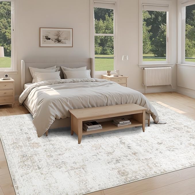 Washable 5×7 Area Rug for Living Room, Vintage Floral Rug Soft Non Slip Stain - Image 6